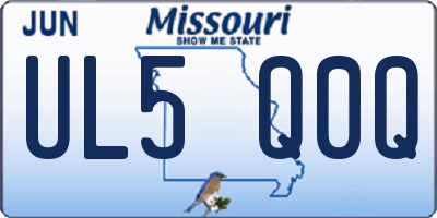 MO license plate UL5Q0Q