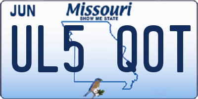 MO license plate UL5Q0T