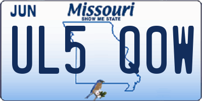 MO license plate UL5Q0W