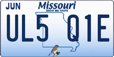 MO license plate UL5Q1E