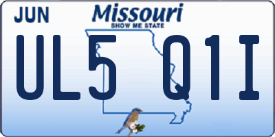 MO license plate UL5Q1I