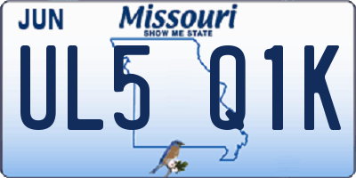 MO license plate UL5Q1K