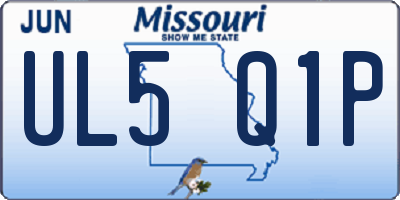 MO license plate UL5Q1P