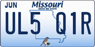 MO license plate UL5Q1R