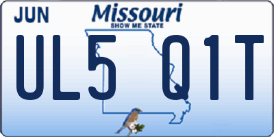 MO license plate UL5Q1T