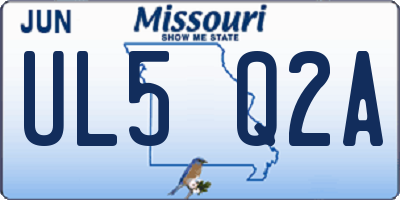 MO license plate UL5Q2A