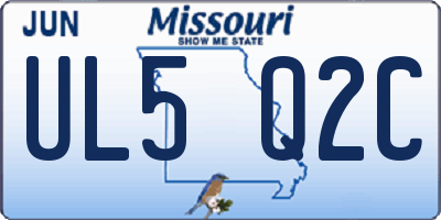 MO license plate UL5Q2C