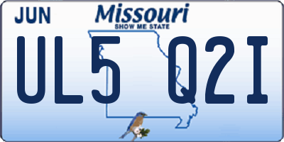 MO license plate UL5Q2I