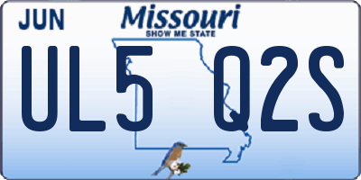 MO license plate UL5Q2S