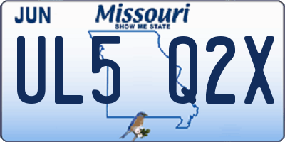 MO license plate UL5Q2X