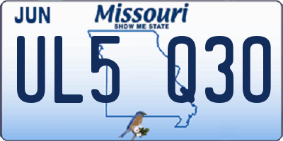 MO license plate UL5Q3O