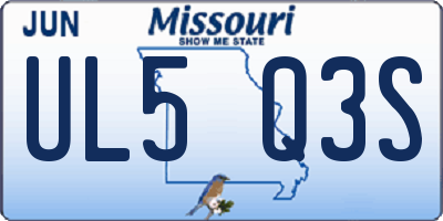 MO license plate UL5Q3S