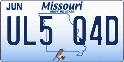 MO license plate UL5Q4D