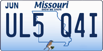 MO license plate UL5Q4I