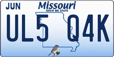 MO license plate UL5Q4K