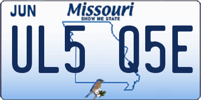 MO license plate UL5Q5E