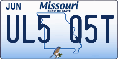 MO license plate UL5Q5T