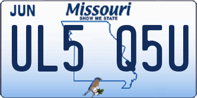 MO license plate UL5Q5U