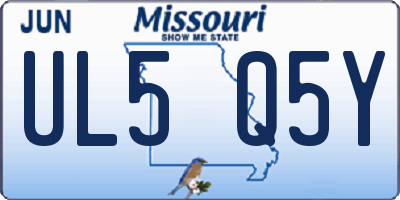 MO license plate UL5Q5Y