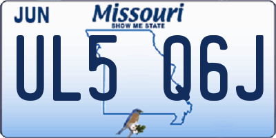 MO license plate UL5Q6J