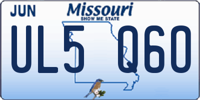 MO license plate UL5Q6O