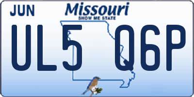 MO license plate UL5Q6P