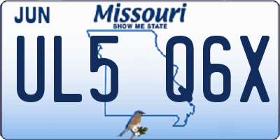 MO license plate UL5Q6X