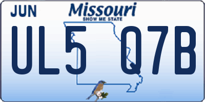 MO license plate UL5Q7B