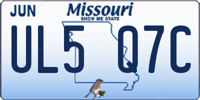 MO license plate UL5Q7C