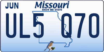 MO license plate UL5Q7O