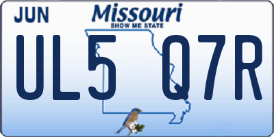 MO license plate UL5Q7R