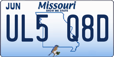MO license plate UL5Q8D
