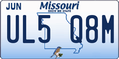 MO license plate UL5Q8M