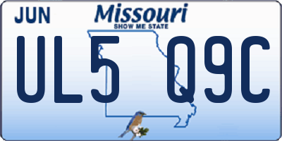 MO license plate UL5Q9C