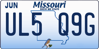 MO license plate UL5Q9G