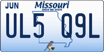 MO license plate UL5Q9L
