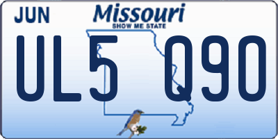 MO license plate UL5Q9O