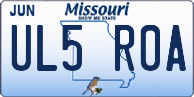 MO license plate UL5R0A