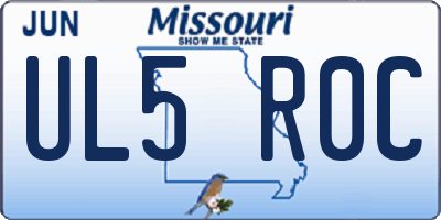 MO license plate UL5R0C
