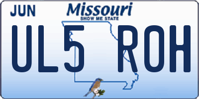 MO license plate UL5R0H