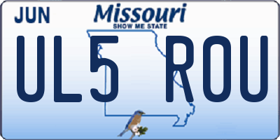 MO license plate UL5R0U