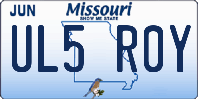 MO license plate UL5R0Y