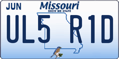 MO license plate UL5R1D