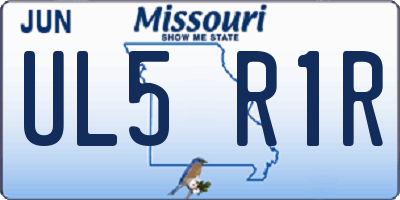 MO license plate UL5R1R