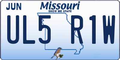 MO license plate UL5R1W