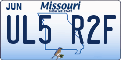 MO license plate UL5R2F
