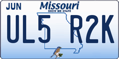 MO license plate UL5R2K