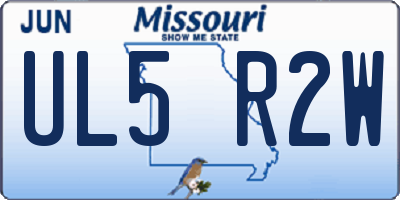 MO license plate UL5R2W