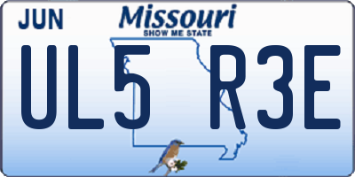 MO license plate UL5R3E