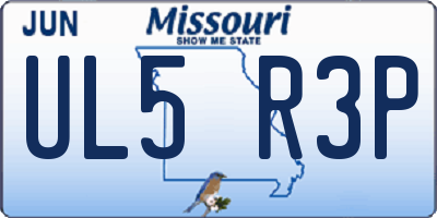 MO license plate UL5R3P